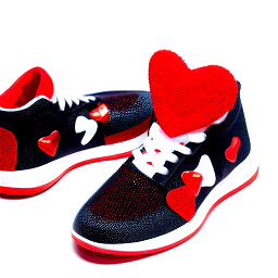 Red hearts basketball shoe