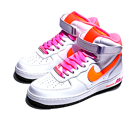orange and pink airforces with white
