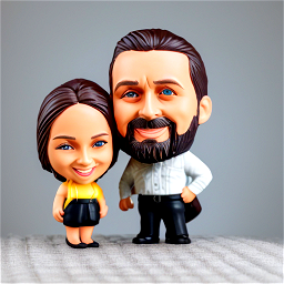 [MODEL] as a bobblehead figurine, plastic, ebay product photo, dof, from above