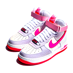 pink, white, and orange airforces