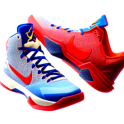 Curry 10 + Kobe 6, thin sole, blue + beige + red + white colors, low high top