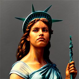 depiction of a [MODEL] real life version of the statue of liberty, illustration by mandy jurgens and william adolphe bouguereau, artgerm, 4 k, digital art, surreal, highly detailed, artstation, digital painting, concept art, smooth, sharp focus, illustration by mandy jurgens and william adolphe bouguereau