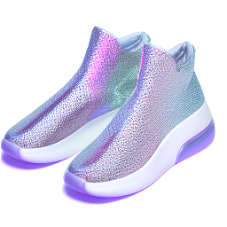 high top sneakers futuristic design colourful tube