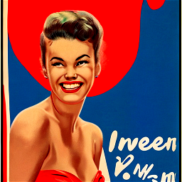 1950s color pin up poster of [MODEL], full color