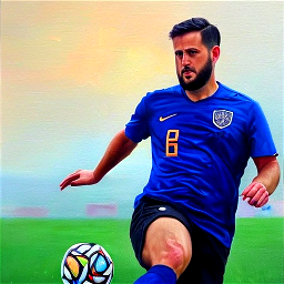 a beautiful 8 k photorealistic masterpiece oil painting portrait of [MODEL] playing soccer in World Cup, hyperrealism ) ( 1 6 k ) ( trending on artstation )