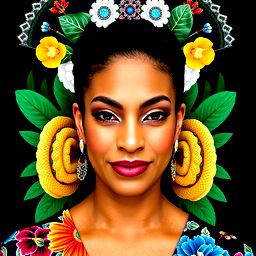 beautiful portrait of [MODEL], embellished beaded feather decorative fringe knots ,colorful pigtail,subtropical flowers and plants, perfect symmetrical shape,symmetrical face,intricate,elegant,highly detailed,8k,post-processing,digital painting,trending on pinterest,harper's bazaar,concept art, sharp focus, illustration, by artgerm,Tom Bagshaw,Lawrence Alma-Tadema,greg rutkowski,golden ratio,cinematic lighting