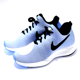 full white with nike logo that is blue and the logo black lightweight