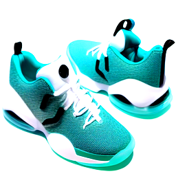 Basketball shoes with air puff and black and teal
