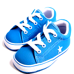 Make a shoe that is inspired by the shai 001 in the baby blue colour by Converse