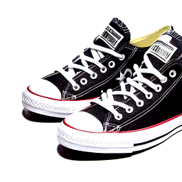 create a converse with the logo of the corcoran phanters with color black  andblue
