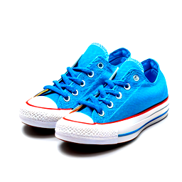 Make a shoe that is inspired by the shai 001 in the baby blue colour by Converse