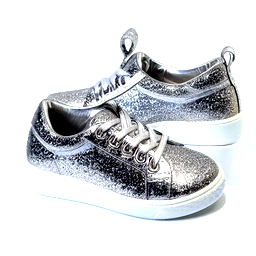 silver glittery girls shoe silver glittery girls shoe