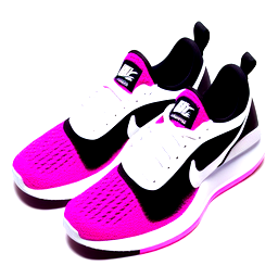 sneaker with black nike logo that is pink for running