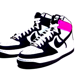 Classic High top basketball (inspired by Nike Air Forces/Air Jordan), pure black with purple accents